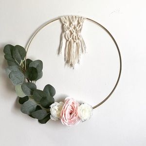 🌵Boho Floral Macrame Spring Wreath (Handmade)